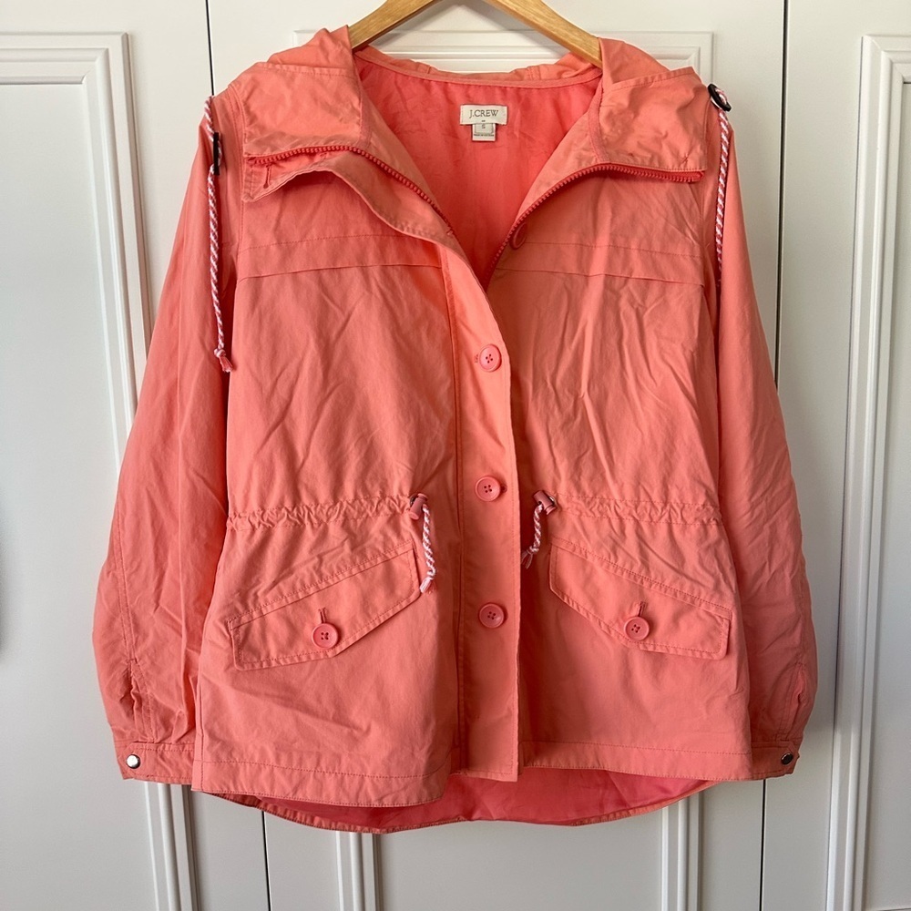 J. Crew Pink Coral Anorak Jacket, Size S